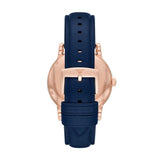 Emporio Armani Meccanico Automatic Blue Dial Blue Leather Strap Watch For Men - AR60050 Authentic Buy Shop Now