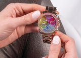 Guess Confetti Multifunction Multicolor Dial Rose Gold Steel Strap Watch For Women - GW0483L3 Authentic Buy Shop Now