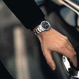 Daniel Wellington Iconic Link Black Dial Silver Steel Strap Watch for Women - DW00100204 Authentic Buy Shop Now