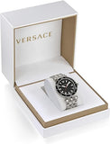 Versace Greca Sport Quartz Black Dial Silver Steel Strap Watch For Men - VEZ300321 Authentic Buy Shop Now