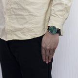 Coach Charles Green Dial Black Leather Strap Watch for Men - 14602436 Authentic Buy Shop Now