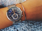 Michael Kors Sawyer Navy Blue Dial Silver Steel Strap Watch for Women - MK6224 Authentic Buy Shop Now