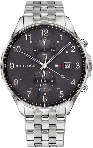 Tommy Hilfiger West Quartz Black Dial Silver Steel Strap Watch For Men - 1791707 Authentic Buy Shop Now