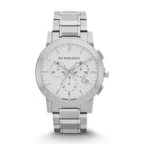 Burberry The City Chronograph Silver Dial Silver Steel Strap Watch for Men - BU9350 Authentic Buy Shop Now