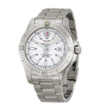Breitling Colt Automatic Silver Dial Black Leather Mens Watch - A1738811/G791/173A Authentic Buy Shop Now