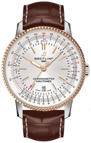 Breitling Navitimer 1 Automatic 41mm White Dial Brown Leather Strap Mens Watch - U17326241G1P2 Authentic Buy Shop Now