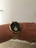 Michael Kors Portia Black Dial Gold Steel Strap Watch for Women - MK3788 Authentic Buy Shop Now