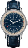 Breitling Navitimer Automatic 38mm Blue Dial Blue Leather Strap Mens Watch - A17325211C1P1 Authentic Buy Shop Now