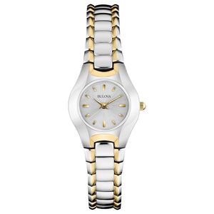 Bulova Classic White Dial Two Tone Steel Strap Watch for Women - 98T84 Authentic Buy Shop Now