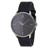 Calvin Klein Accent Black Dial Black Leather Strap Watch for Men - K2Y2X1CU Authentic Buy Shop Now