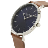 Coach Charles Blue Dial Brown Leather Strap Watch for Men - 14602151 Authentic Buy Shop Now