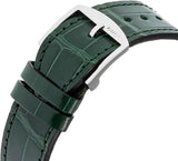 Gucci Grip Quartz Silver Dial Green Leather Strap Watch For Women - YA157414 Authentic Buy Shop Now