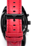 Emporio Armani Sportivo Chronograph Black Dial Red Leather Strap Watch For Men - AR5918 Authentic Buy Shop Now