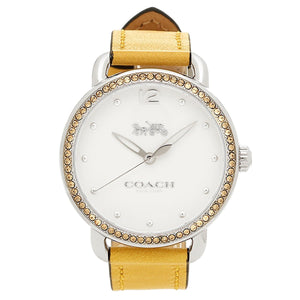 Coach Delancey White Dial Yellow Leather Strap Watch for Women - 14502882 Authentic Buy Shop Now