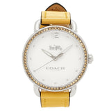 Coach Delancey White Dial Yellow Leather Strap Watch for Women - 14502882 Authentic Buy Shop Now