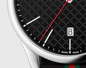 Gucci G Timeless Analog Quartz Black Dial Black NATO Strap Watch For Men - YA126321 Authentic Buy Shop Now