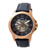 Fossil Grant Automatic Skeleton Blue Dial Blue Leather Strap Watch for Men - ME3102 Authentic Buy Shop Now