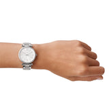 Fossil Carlie Silver Dial Silver Steel Strap Watch for Women - ES4341 Authentic Buy Shop Now