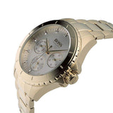 Hugo Boss Premiere White Dial Gold Steel Strap Watch for Women - 1502445 Authentic Buy Shop Now