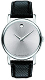 Movado Museum Quartz Silver Dial Black Leather Strap Watch For Men - 2100001 Authentic Buy Shop Now