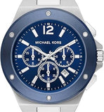 Michael Kors Lennox Chronograph Blue Dial Silver Steel Strap Watch For Men - MK8938 Authentic Buy Shop Now