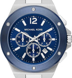 Michael Kors Lennox Chronograph Blue Dial Silver Steel Strap Watch For Men - MK8938 Authentic Buy Shop Now