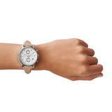 Fossil Boyfriend Chronograph White Dial Brown Leather Strap Watch for Women - ES3625 Authentic Buy Shop Now