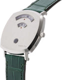 Gucci Grip Quartz Silver Dial Green Leather Strap Watch For Women - YA157414 Authentic Buy Shop Now