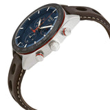 Tissot PRS 516 Chronograph Blue Dial Brown Leather Strap Watch For Men - T100.417.16.041.00 Authentic Buy Shop Now