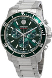 Movado Series 800 Chronograph Green Dial Silver Steel Strap Watch for Men - 2600179 Authentic Buy Shop Now