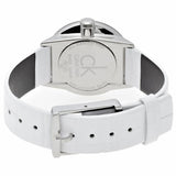 Calvin Klein Accent Silver Dial White Leather Strap Watch for Women - K2Y231K6 Authentic Buy Shop Now