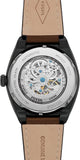 Fossil Everett Automatic Analog Black Dial Brown Leather Strap Watch for Men - ME3207 Authentic Buy Shop Now