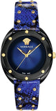 Versace Shadov Quartz Black Dial Blue Leather Strap Watch for Men - VEBM00418 Authentic Buy Shop Now