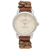 Coach Delancey White Dial Floral Brown Leather Strap Watch for Women - 14502761 Authentic Buy Shop Now
