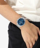 Hugo Boss Gregor Chronograph Blue Dial Silver Mesh Bracelet Watch For Men - 1514052 Authentic Buy Shop Now