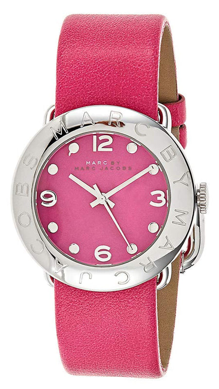 Marc Jacobs Amy Pop Pink Dial Pink Leather Strap Watch for Women - MBM1286 Authentic Buy Shop Now