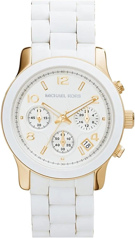 Michael Kors Runway White Dial White Steel Strap Watch for Women - MK5145 Authentic Buy Shop Now