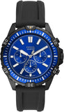 Fossil Garrett Chronograph Blue Dial Black Rubber Strap Watch for Men - FS5695 Authentic Buy Shop Now