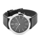 Calvin Klein Minimal Grey Dial Black Leather Strap Watch for Men - K3M221C4 Authentic Buy Shop Now