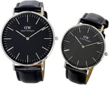 Daniel Wellington Classic Sheffield Black Dial Black Leather Strap Watch For Men - DW00100133 Authentic Buy Shop Now