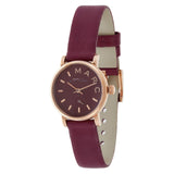 Marc Jacobs Baker Maroon Dial Maroon Leather Strap Watch for Women - MBM1271 Authentic Buy Shop Now