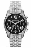 Michael Kors Runway Chronograph Black Dial Silver Steel Strap Watch For Women - MK5708 Authentic Buy Shop Now