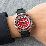 Citizen Eco Drive Promaster Marine Red Dial Black Rubber Strap Watch For Men - BN0159-15X Authentic Buy Shop Now
