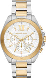 Michael Kors Brecken Chronograph White Dial Two Tone Steel Strap Watch For Men - MK9064 Authentic Buy Shop Now