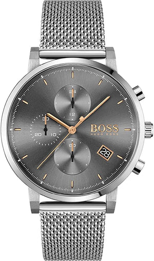 Hugo Boss Integrity Grey Dial Silver Mesh Bracelet Watch for Men - 1513807 Authentic Buy Shop Now