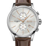 Hugo Boss Jet White Dial Brown Leather Strap Watch for Men - 1513280 Authentic Buy Shop Now