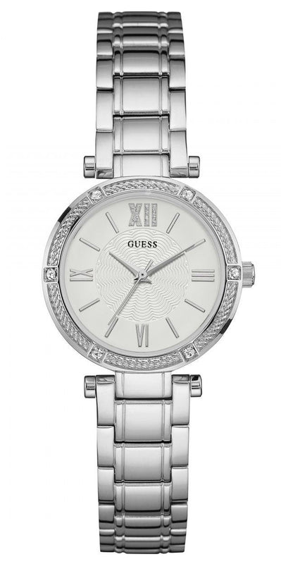 Guess Park Ave White Dial Silver Steel Strap Watch for Women - W0767L1 Authentic Buy Shop Now