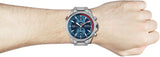 Hugo Boss Globetrotter Blue Dial Silver Steel Strap Watch for Men - 1513823 Authentic Buy Shop Now