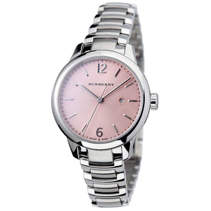 Burberry The Classic Pink Dial Silver Steel Strap Watch for Women - BU10111 Authentic Buy Shop Now