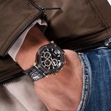 Guess Edge Chronograph Black Dial Black Leather Strap Watch For Men - GW0492G1 Authentic Buy Shop Now